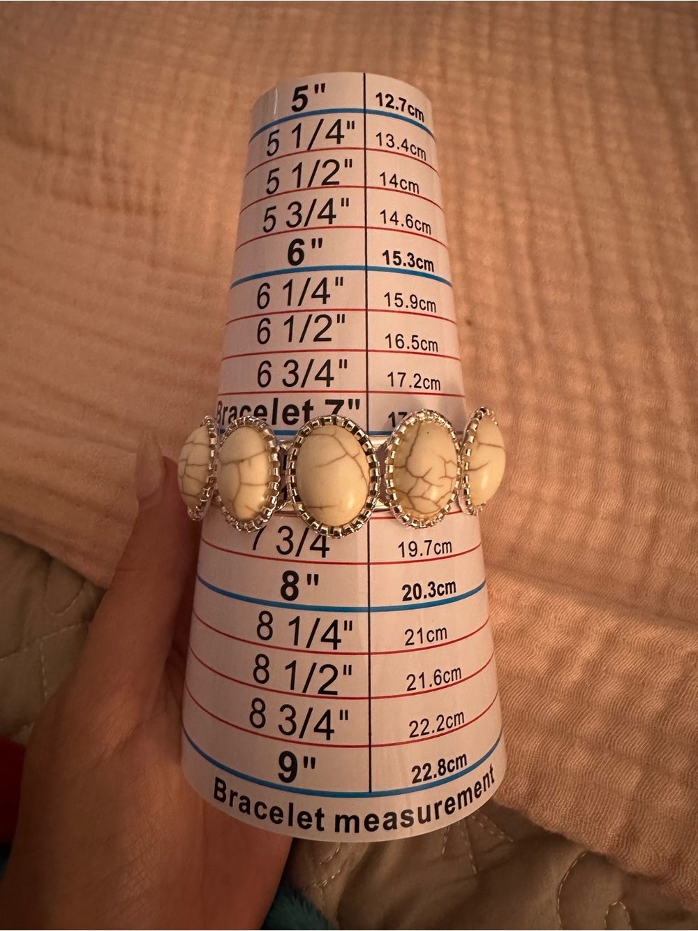 White Stone Stretch Bracelet with Silver Accents - Women Jewelry